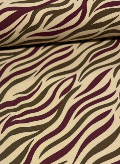 Madeline bordeau en khaki animal skin - soft sweater jogging