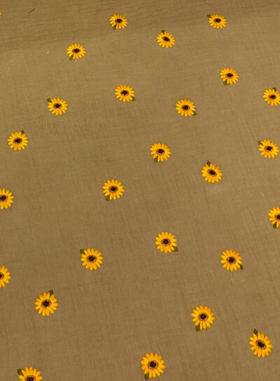 beige sunflower - tetra double gauze