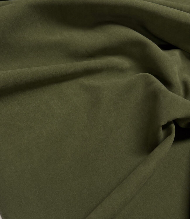 khaki - soepelvallende jassenstof - peach touch