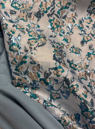 Shiny light blue - woven jacquard