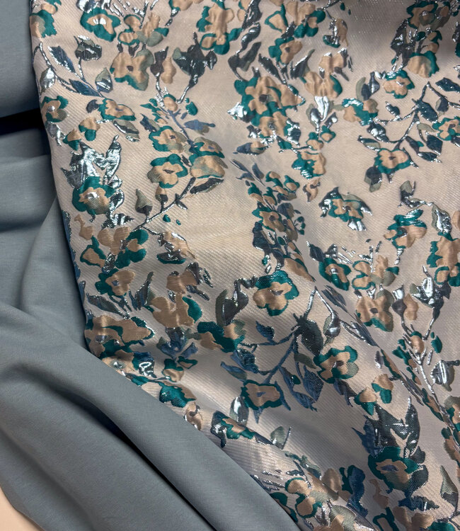 shiny light blue - woven jacquard