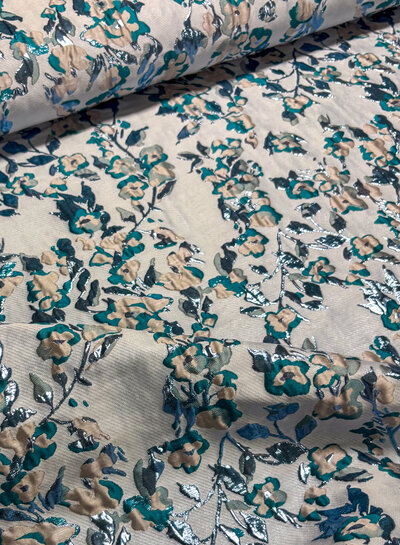 Shiny light blue - woven jacquard