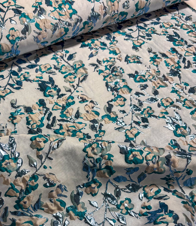 shiny light blue - woven jacquard