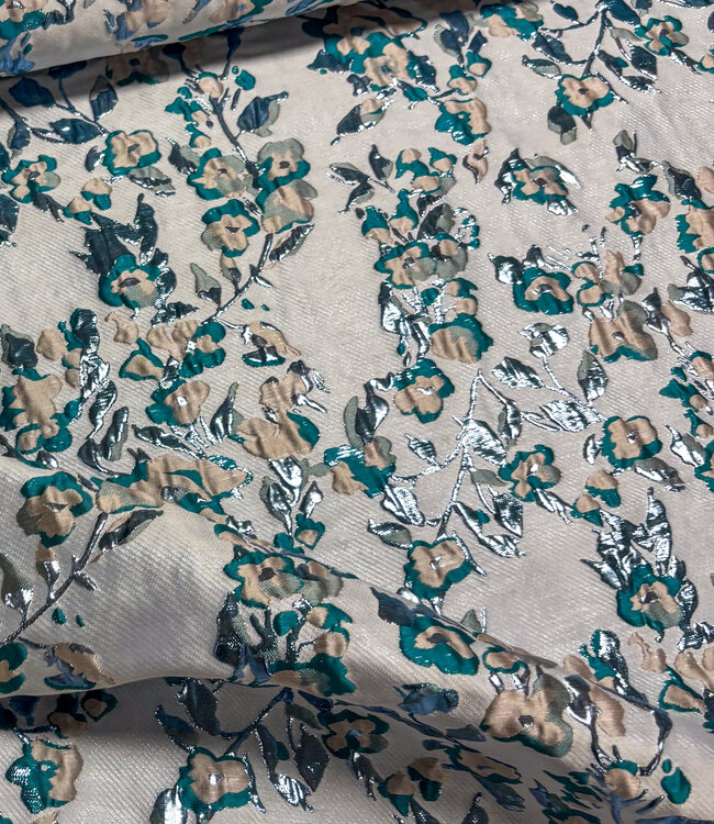 shiny light blue - woven jacquard