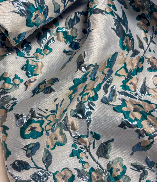 shiny light blue - woven jacquard