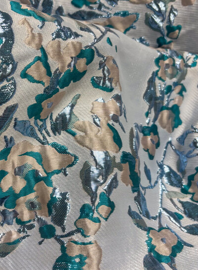 Shiny light blue - woven jacquard