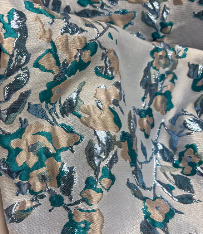 shiny light blue - woven jacquard