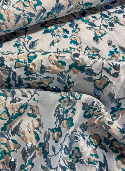 Shiny light blue - woven jacquard