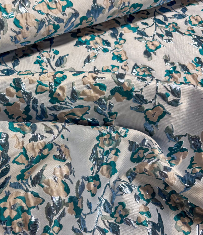shiny light blue - woven jacquard