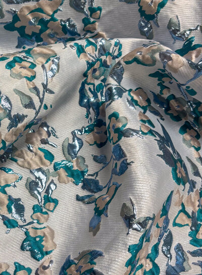 Shiny light blue - woven jacquard