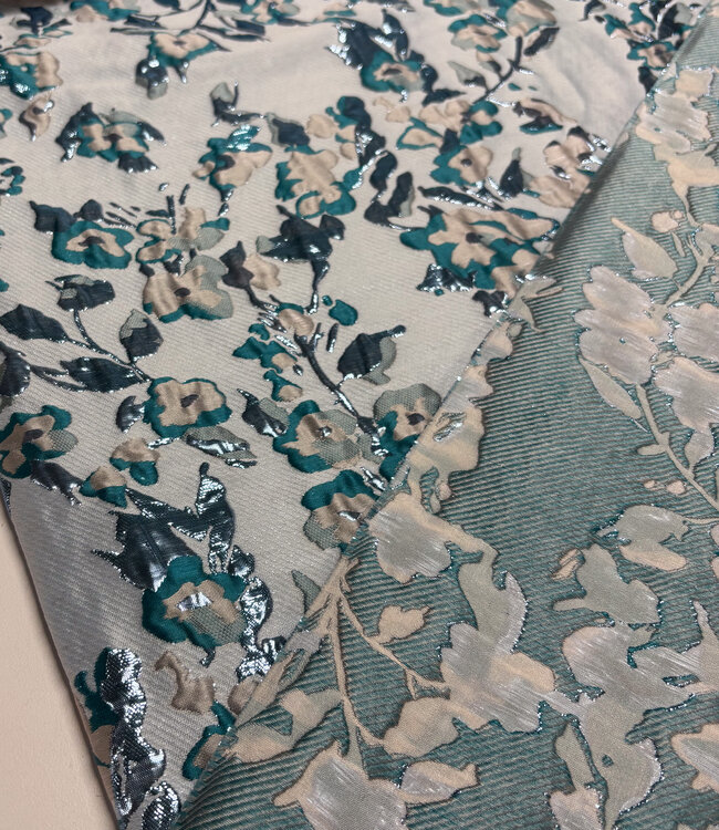 shiny light blue - woven jacquard