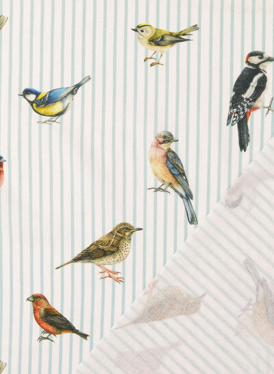 Birds and stripes - cotton