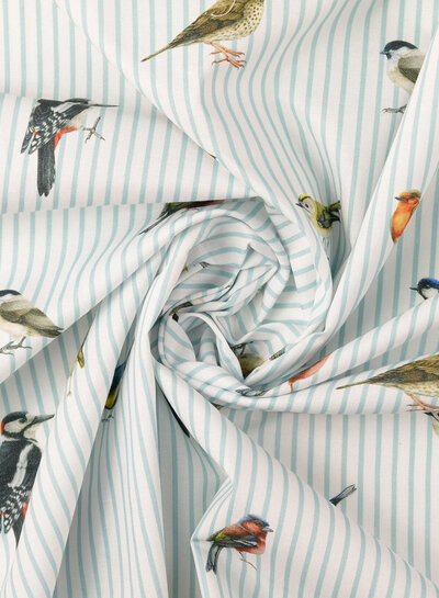 Birds and stripes - cotton