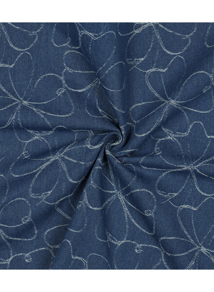 Poppy fabrics denim flowers jacquard