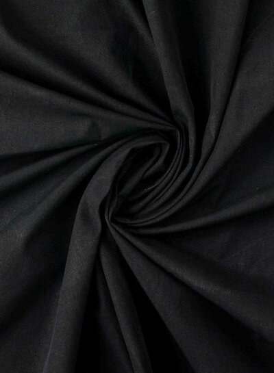 black stonewashed poplin cotton