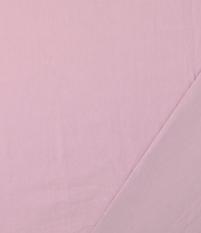 lila roze - stonewashed popeline katoen