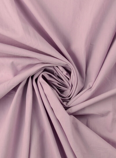 lila roze - stonewashed popeline katoen