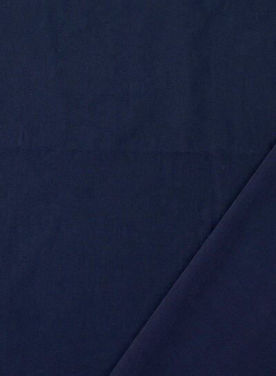 marineblauw - stonewashed popeline katoen