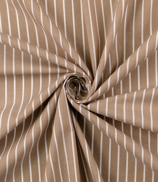 Madeline vertical stripes beige and white - cotton
