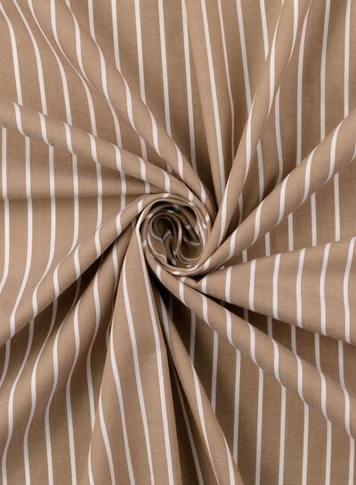 Madeline vertical stripes beige and white - cotton