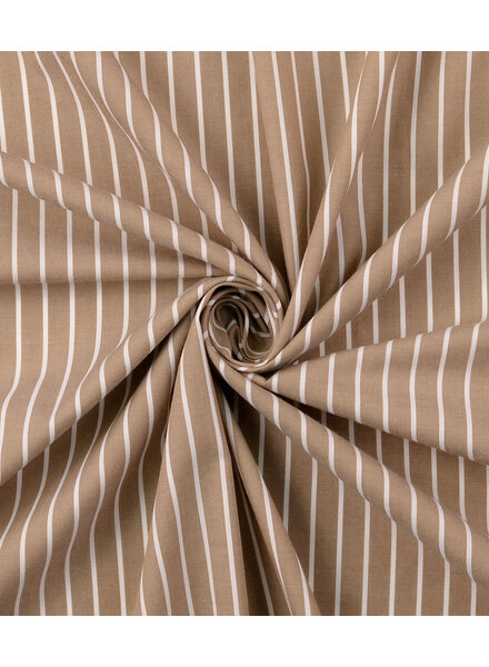Madeline vertical stripes beige and white - cotton