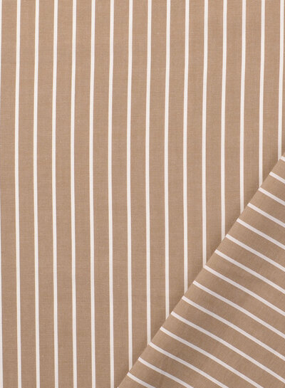 Madeline vertical stripes beige and white - cotton