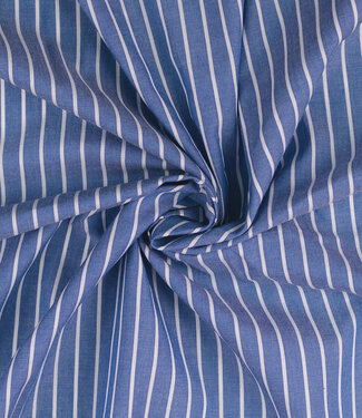 Madeline vertical stripes white and blue - cotton