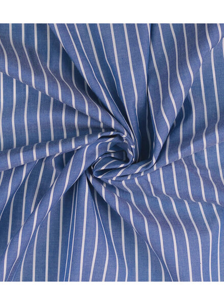 Madeline Vertical stripes white and blue - cotton