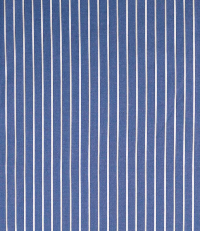 Madeline verticale strepen wit en blauw - katoen