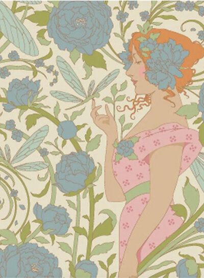 Tilda Songbird - Aubergy Blue - cotton