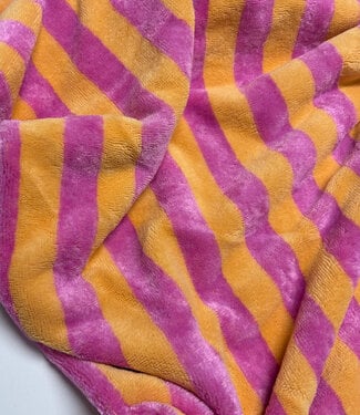 fuchsia/melon stripes - bamboo terry cloth