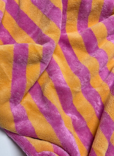 fuchsia/melon stripes - bamboo terry cloth