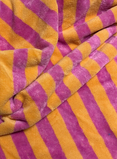 fuchsia/melon stripes - bamboo terry cloth