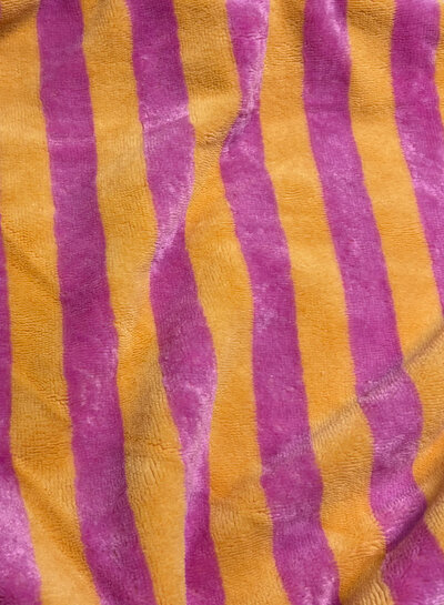 fuchsia/melon stripes - bamboo terry cloth