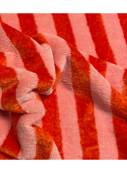 orange/pink stripes - bamboo terry cloth