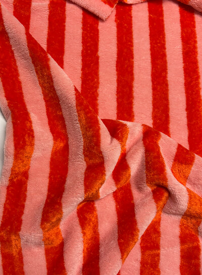 orange/pink stripes - bamboo terry cloth