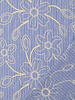 striped embroidered flowers - cotton blend with linen look