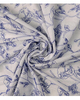 marine geborduurde bloemen - voile