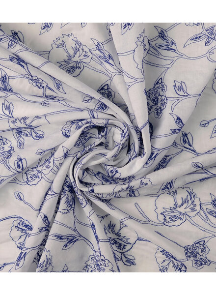 marine geborduurde bloemen - voile
