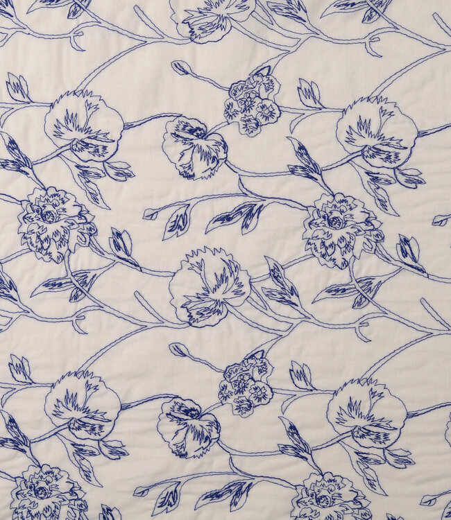 marine geborduurde bloemen - voile