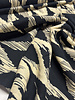 black & beige abstract - cotton linen blend