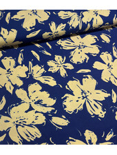 cobalt blue and beige - beautiful viscose jersey