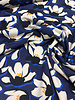 cobalt blue flowers - modal knit