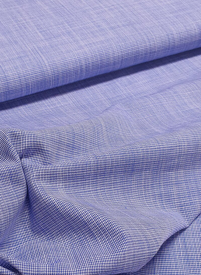 denim blue very fine houndstooth supple cotton