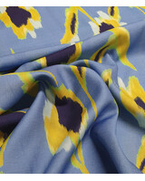 blue yellow print - viscose twill