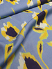 blauw gele print - viscose twill