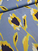 blauw gele print - viscose twill