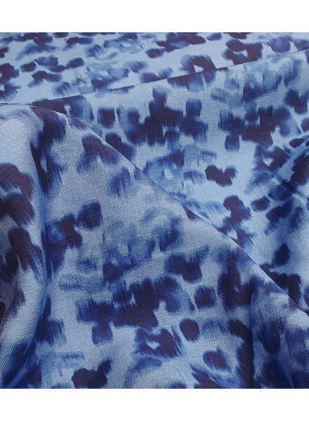 blue abstract spots - geweven viscose