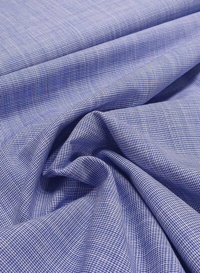 denim blue very fine houndstooth supple cotton