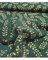 leaves bottle green batik cotton